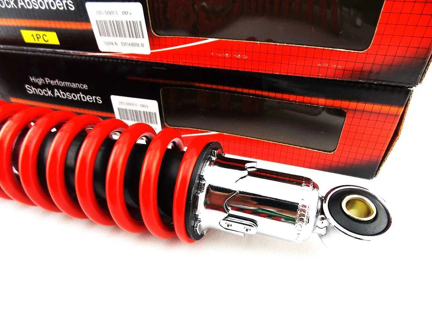 400mm Red/Chrome JBS Rear Shock Absorbers for Suzuki DR500S