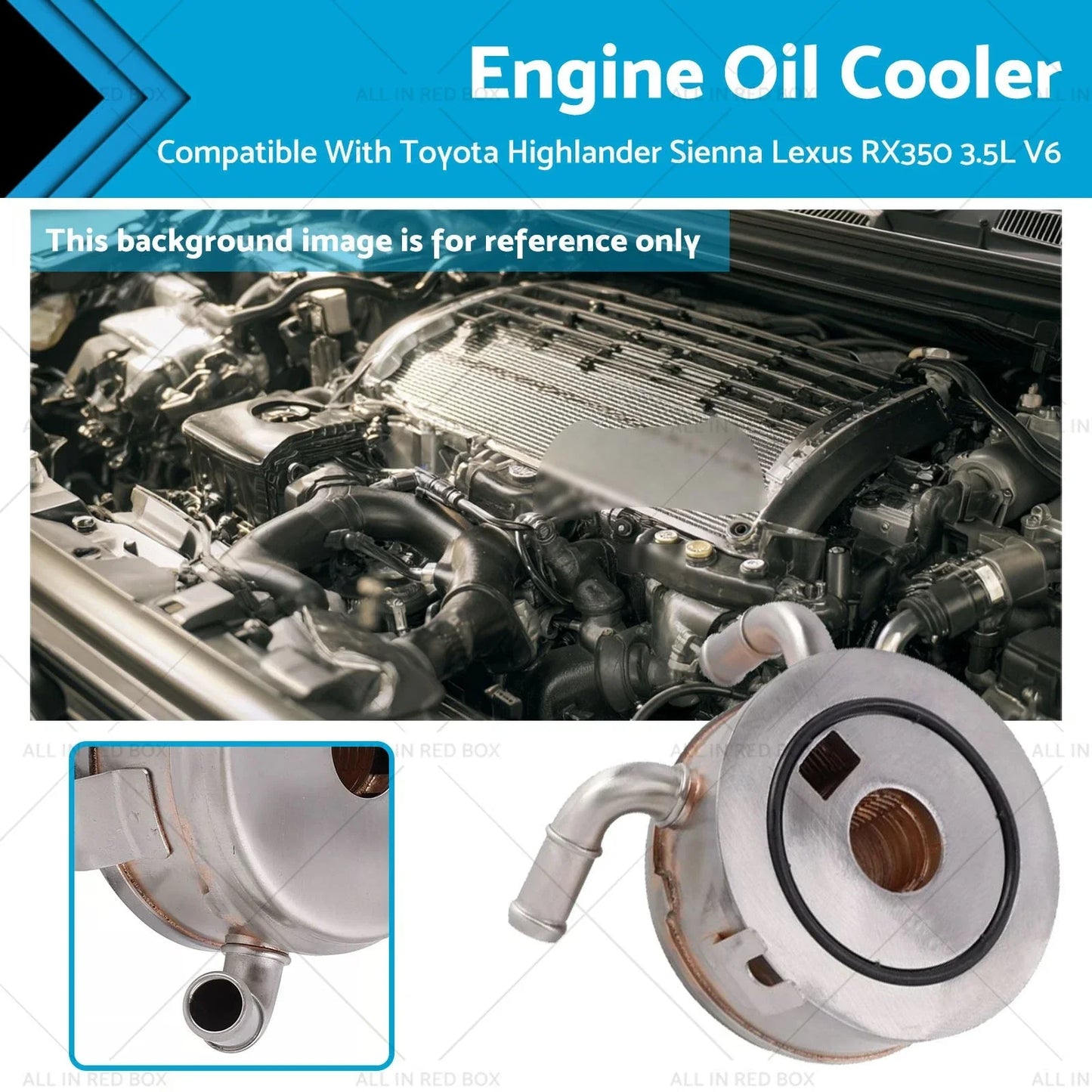 Engine Oil Cooler for Toyota Highlander, Sienna, Lexus RX350 3.5L V6 (2007-2020)