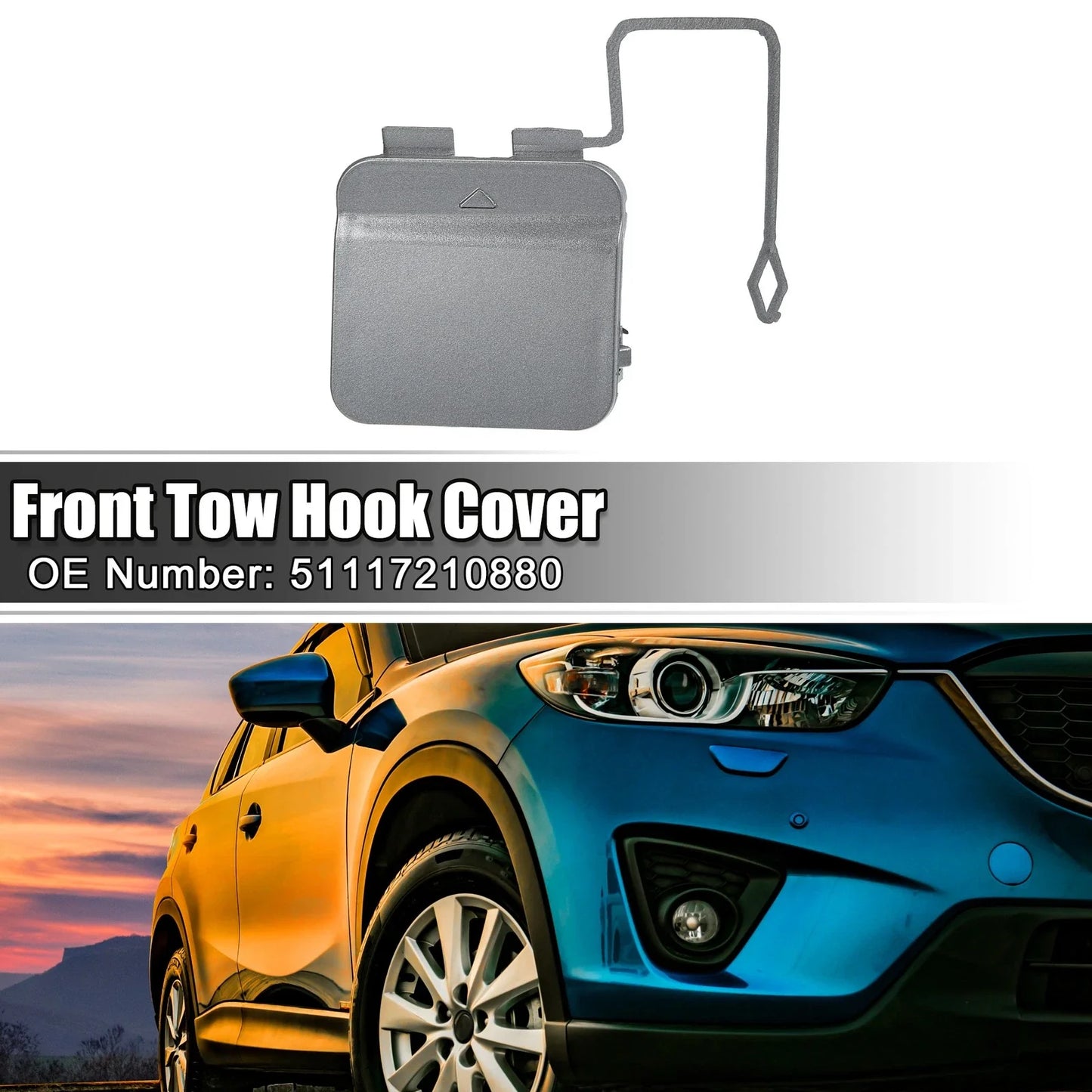 1x Front Bumper Tow Hook Cover for BMW 7 Series F01/F02 Gray