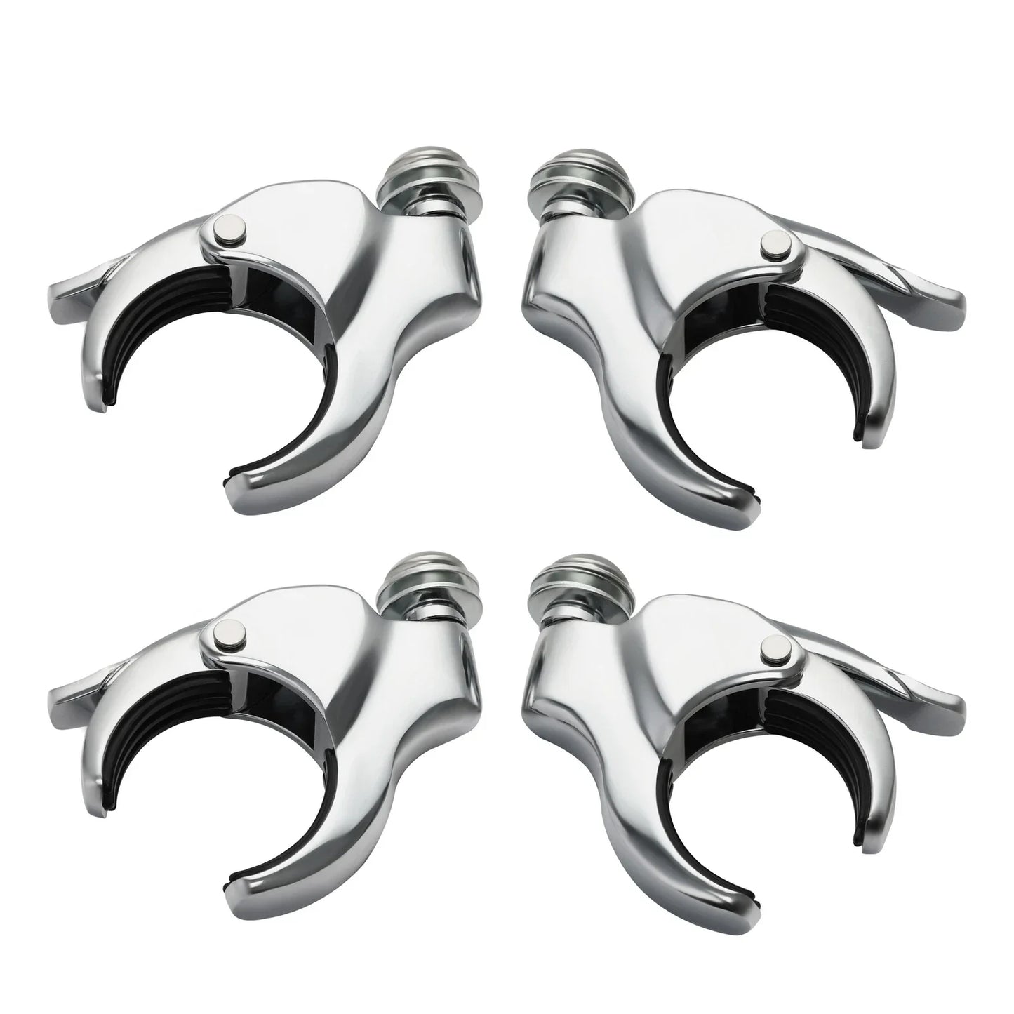 4 x 49mm Windshield Clamps for Harley Fat Bob FXLR (2018-2025) Chrome