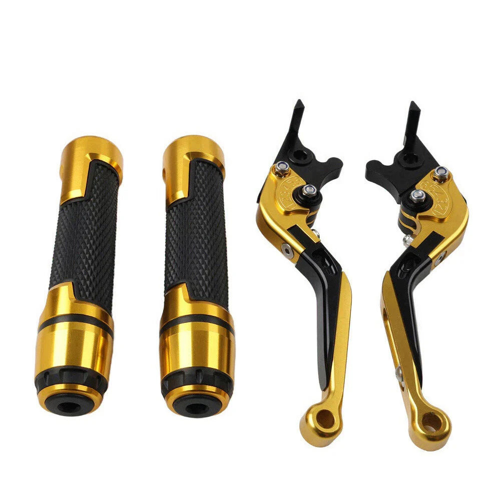 Gold Extendable Brake Clutch Levers & Handlebar Grips for Kawasaki Z900RS