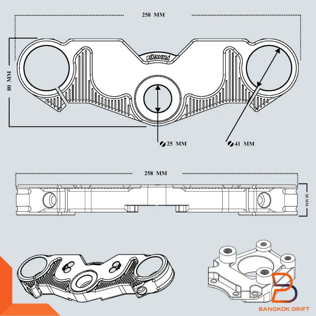 Complete Triple Trees Set for Honda Monkey Z125 (2018-2023)