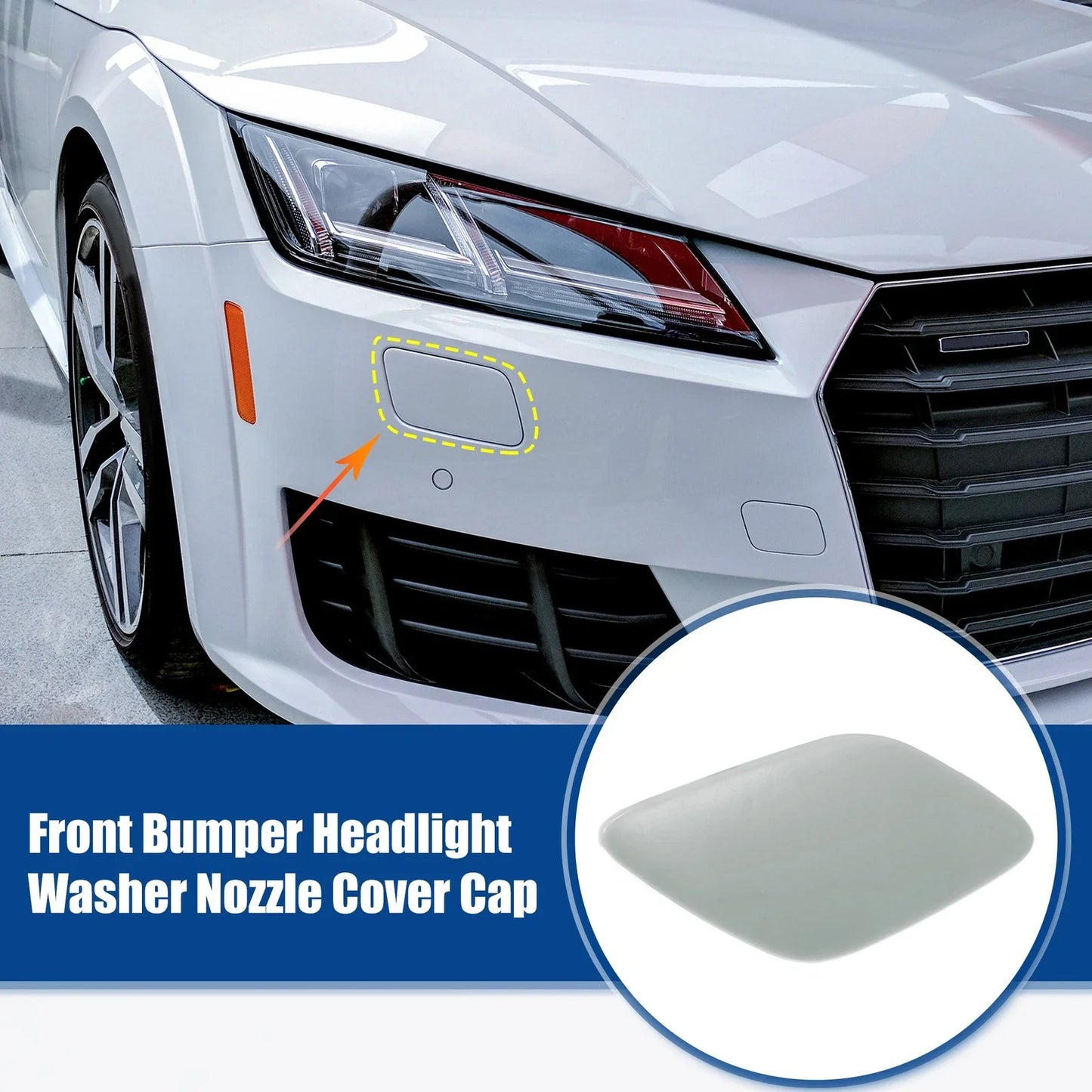 Right Side Front Bumper Headlight Washer Nozzle Cover for BMW 328i Gray