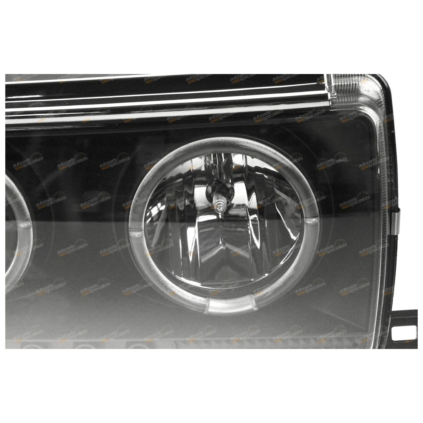 Black Halo Headlights with LED for Landcruiser FJ80R FZJ80 (1990–1992)