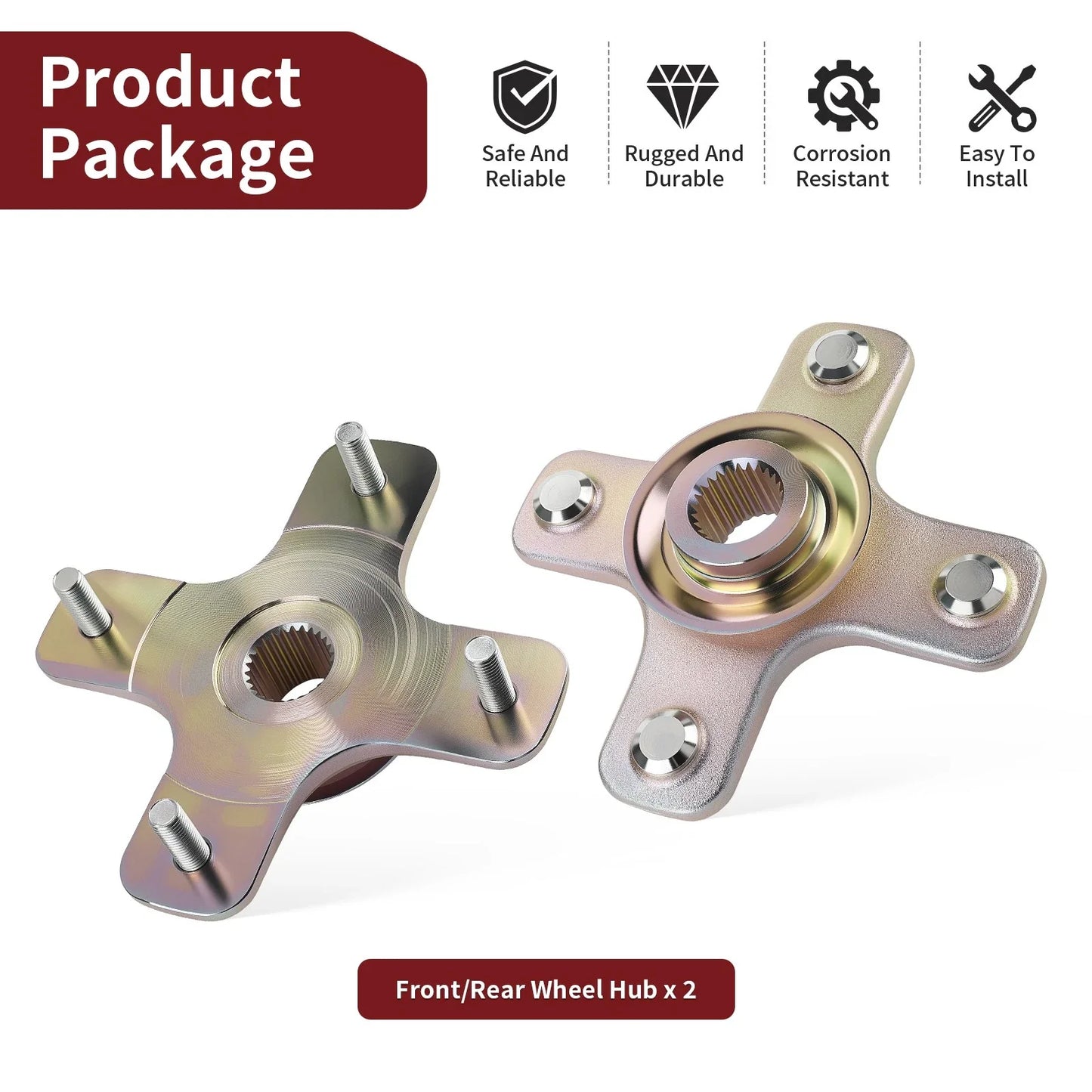 2 x Front/Rear Wheel Hub for Can-Am Outlander 500 MAX (2007–2012)