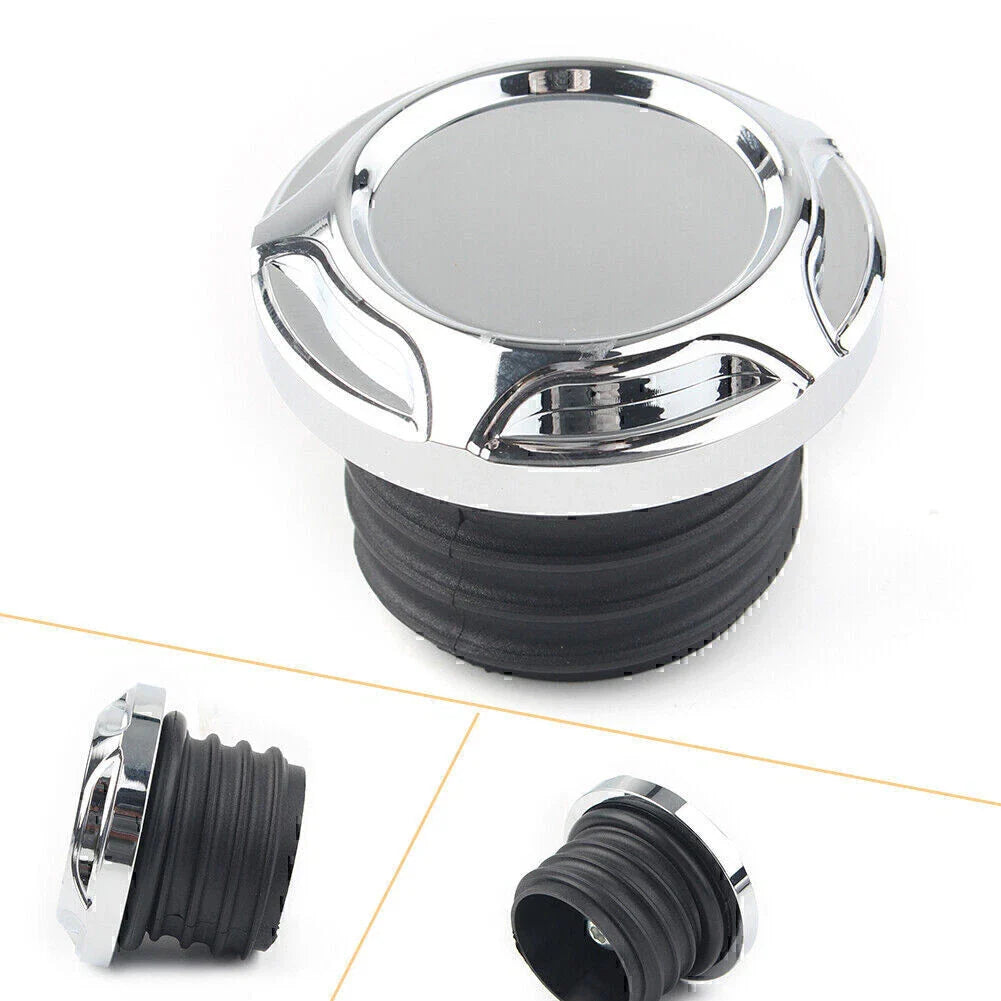 CNC Cut Chrome Gas Cap for Harley Dyna Softail