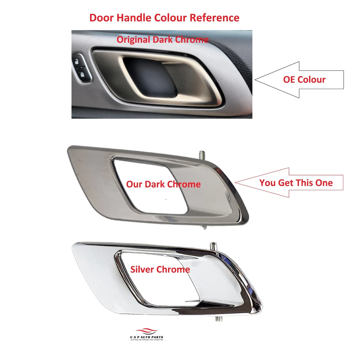 4 pcs Inner Door Handle Bright Chrome for Ford Ranger PX Mazda BT-50(2011–2015)