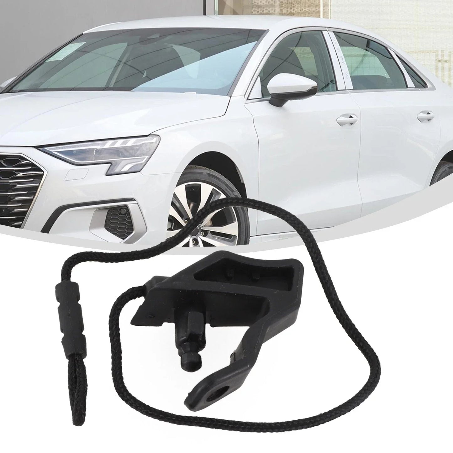 Black ABS Left Parcel Shelf String for A3 Sportback (2013–2016)