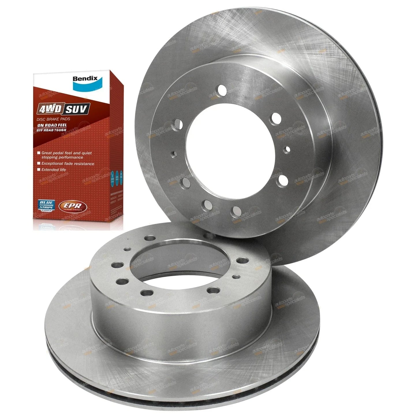 Rear Disc Rotors + Brake Pads for Nissan Patrol GU Y61(1998-2016)