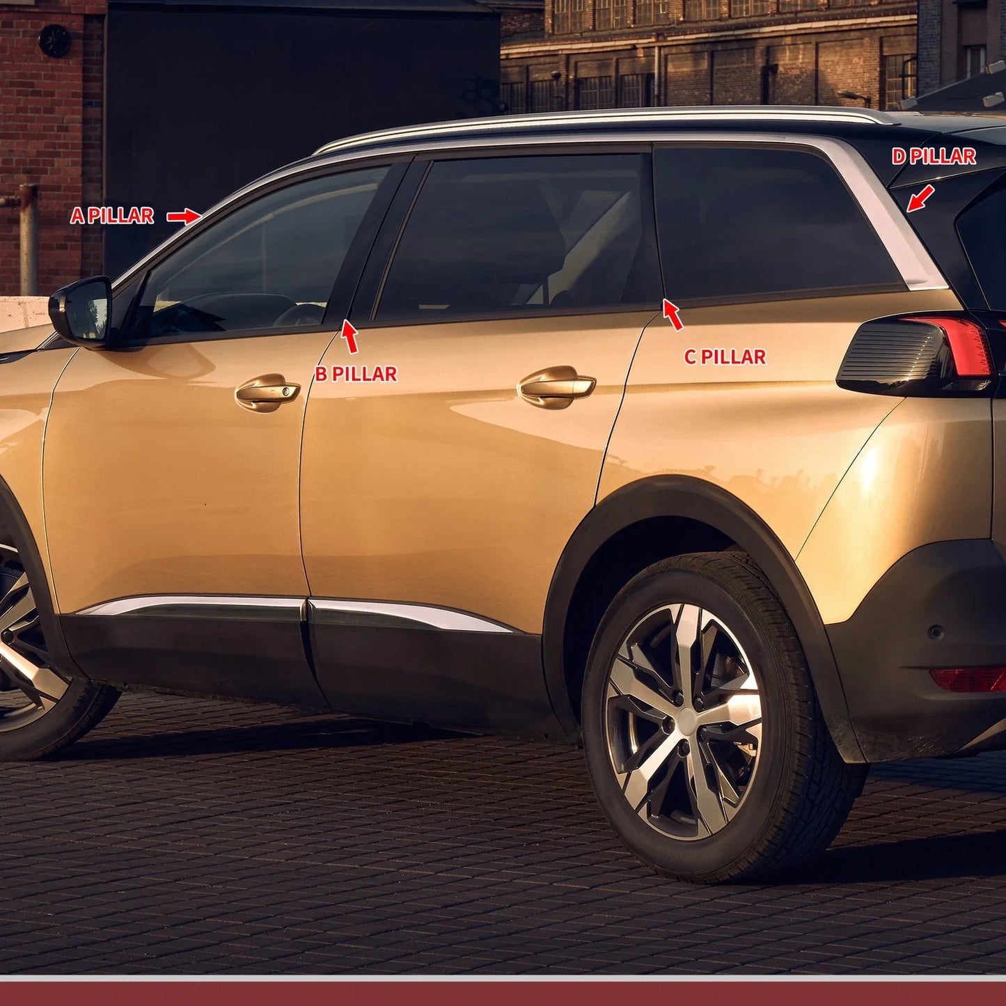 6 Pcs Door Pillar Window Trim for Mercedes S-Class (2007-2013) Black