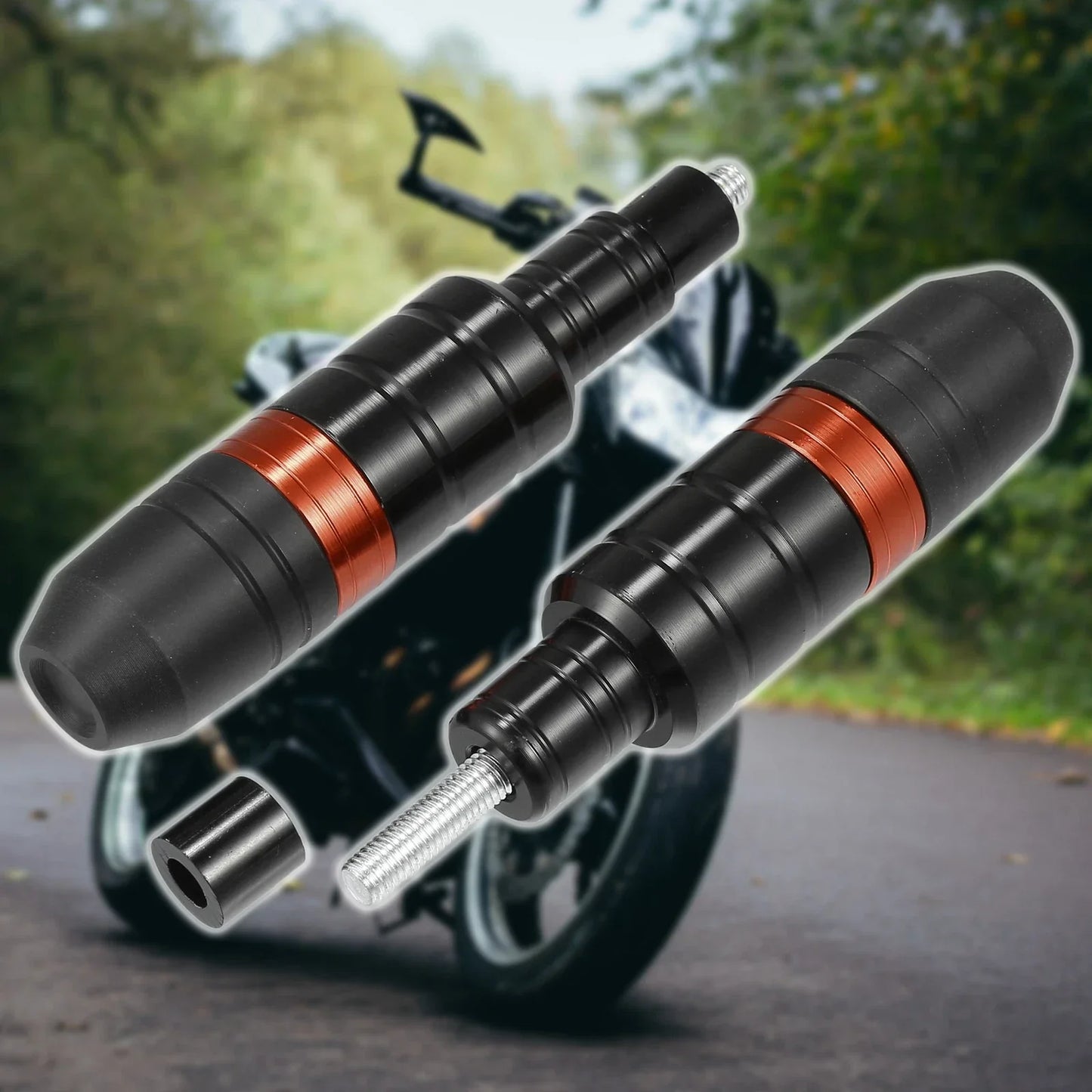 Motorcycle Frame Slider Exhaust Anti-Crash Protector for Honda 2 x Orange