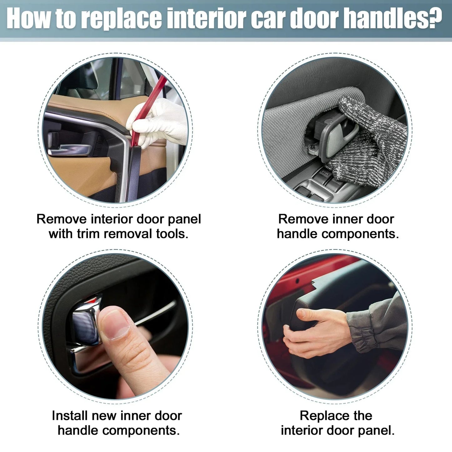 Front Right Door Handle Covers Trim for Hyundai Sonata (2015-2019)