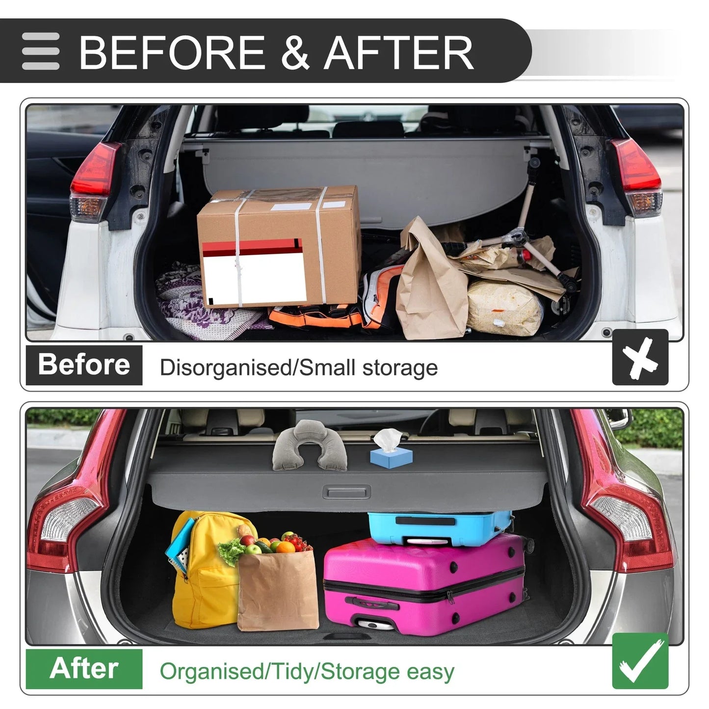 Retractable Cargo Cover for Honda CR-V 2007-2011 Black Carbon Fiber