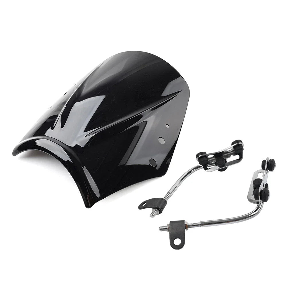 Black Windshield Deflector for Universal Motorcycle (Fits Most Models)