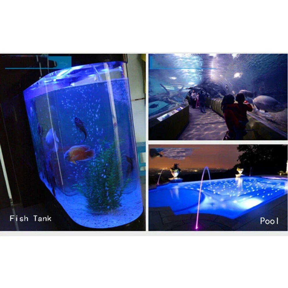 Fish Tank LED Light 3W 300lm Flood beam IP68 10000k Lamp 8pcs Waterproof