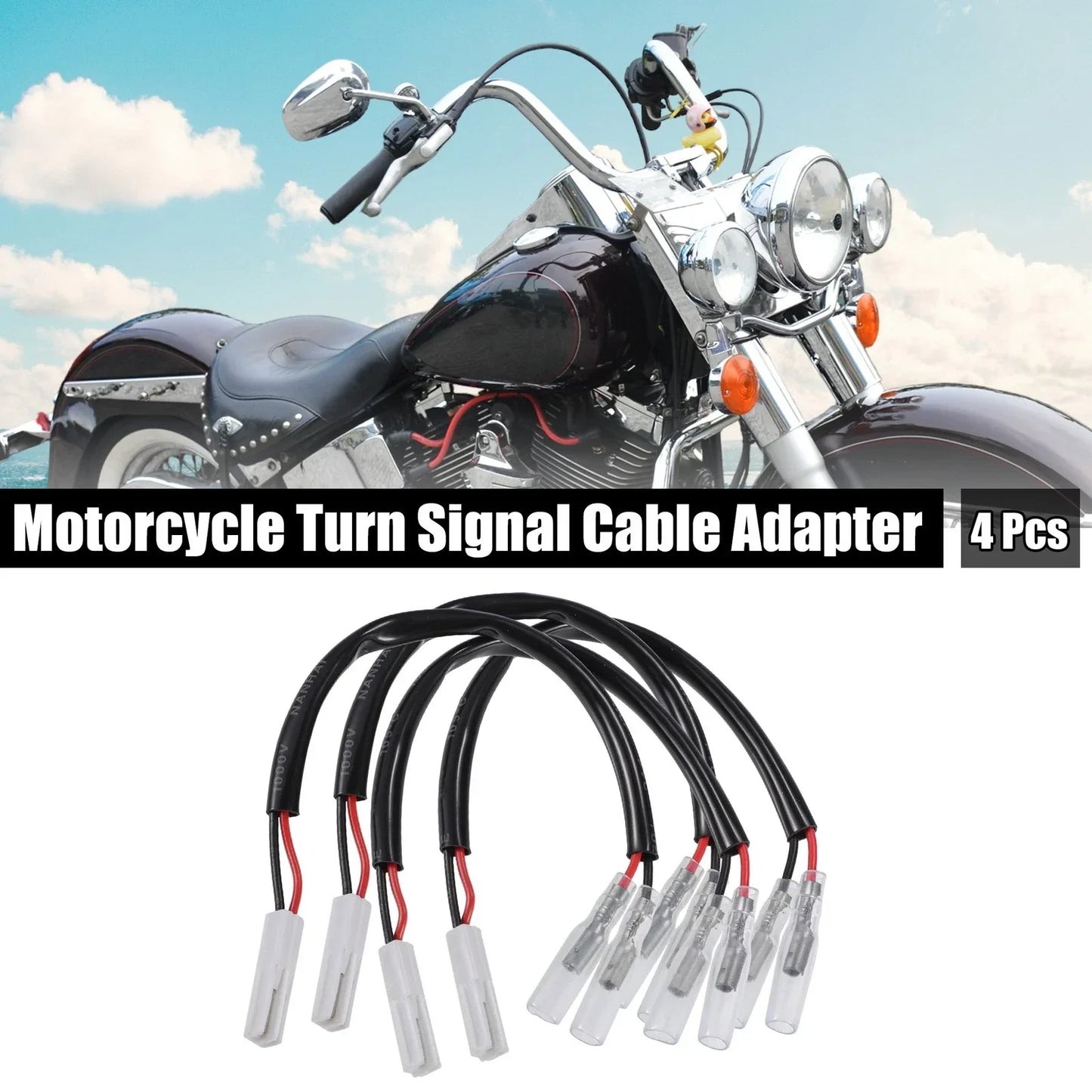 Motorcycle Turn Signal Cable Adapter Connector for Honda - 4 x Pcs