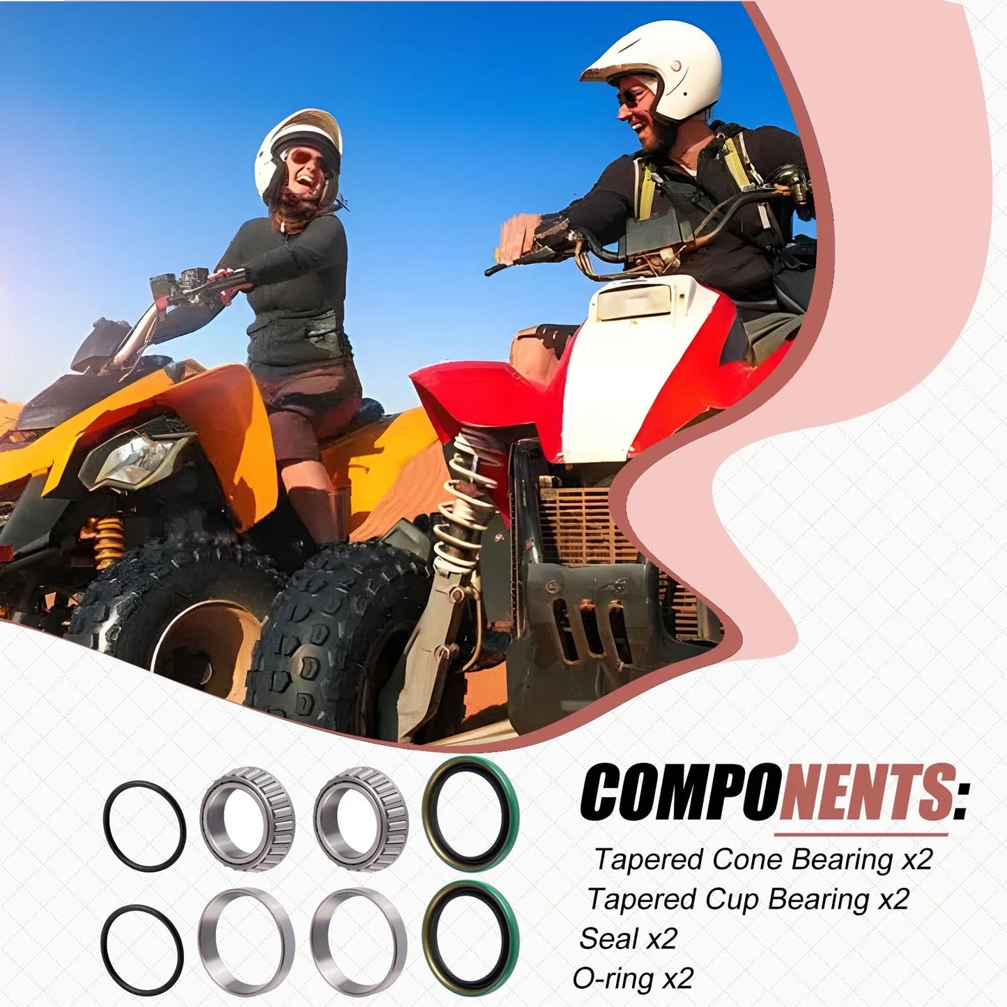 Rear Axle Bearings Seals for Polaris Sportsman 500 6x6 Sport 400L (2000-2008)