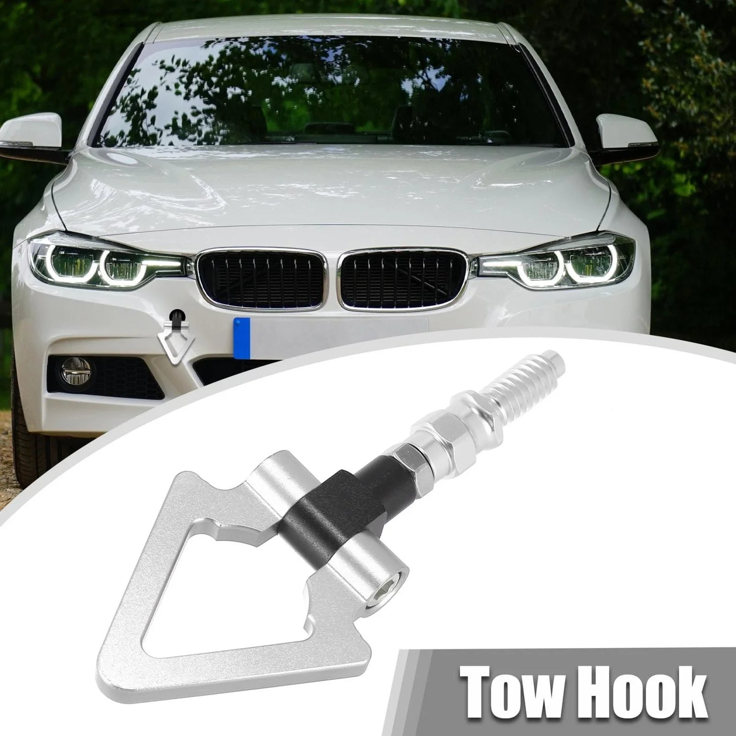 Racing Tow Hook Triangle Ring for BMW 3 Series 5 Series 7 Series Z3 Z4 Silver