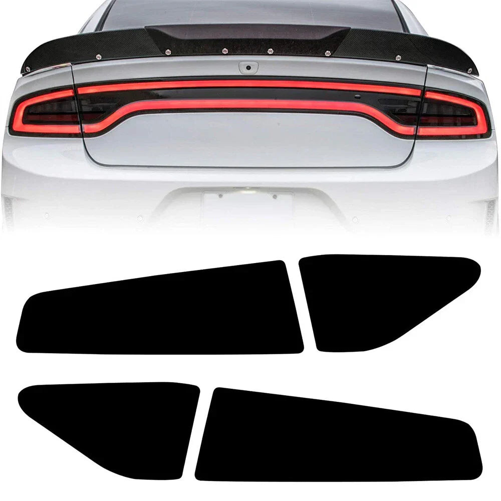 Smoked Rear Tail Light Overlays Vinyl Tint Sticker for 2015+ Dodge Charger