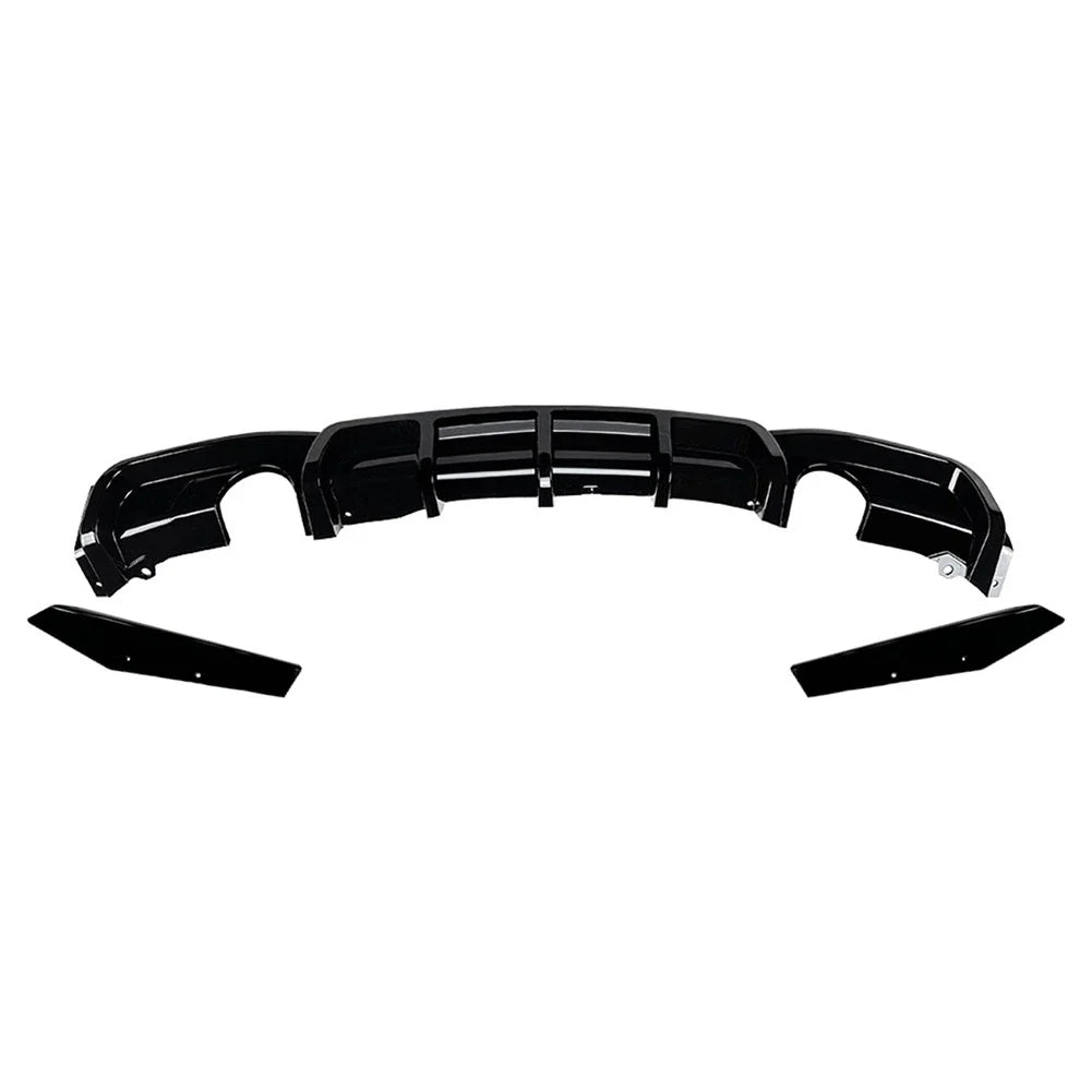 3 x Glossy Black Rear Splitter Lip for BMW 3-Series F30 F31 F35 M-Sport (2012-2019)