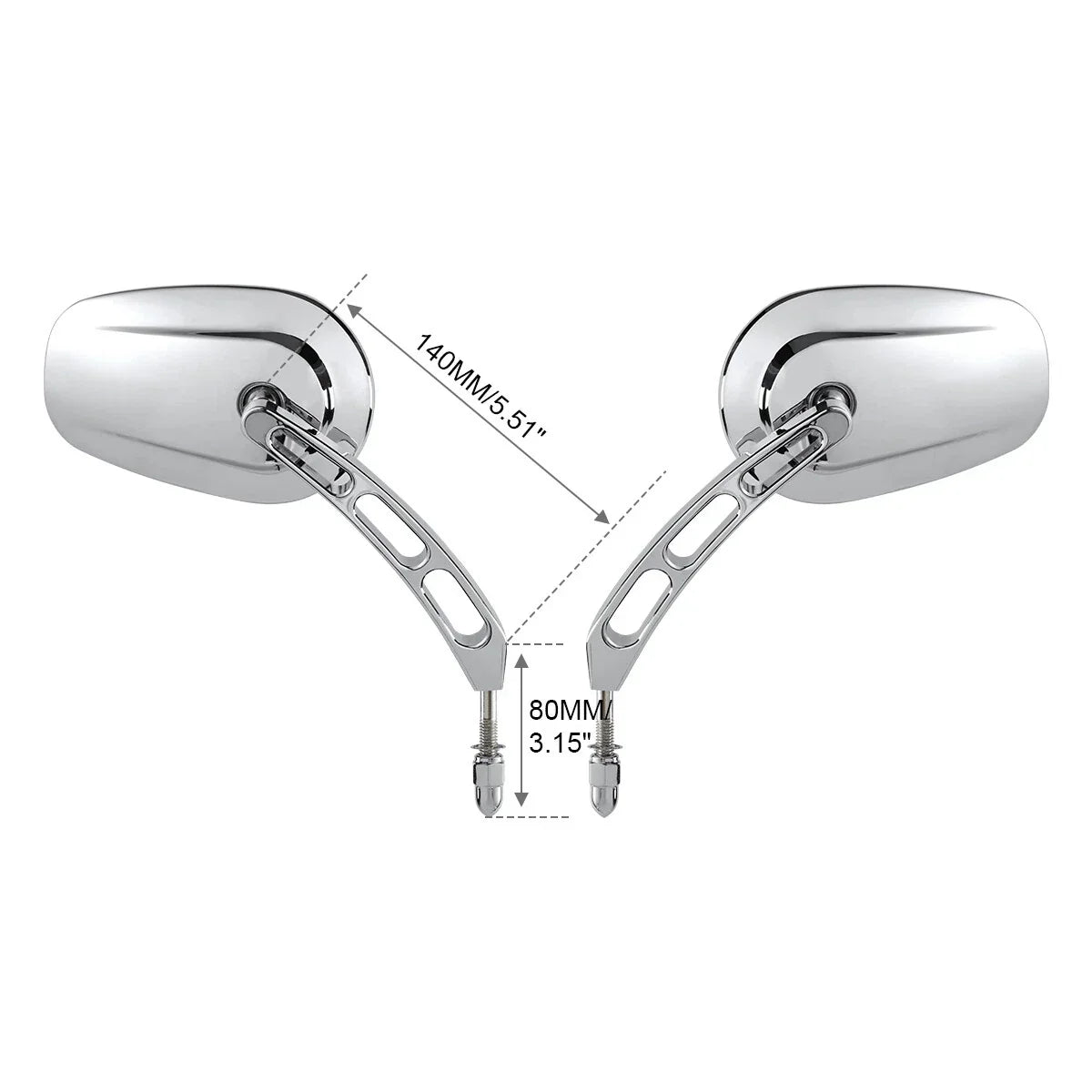 Chrome Rearview Mirrors for Harley CVO Tri Electra Street Glide Freewheeler