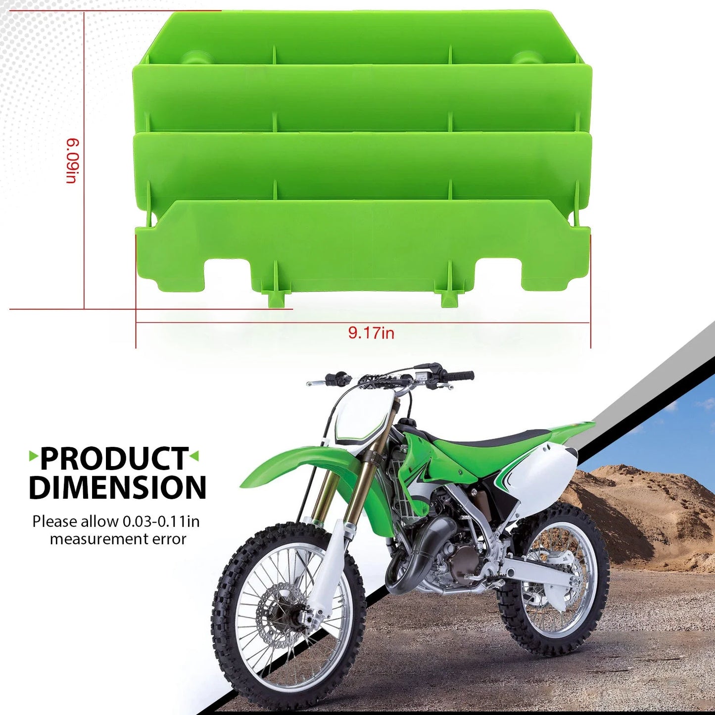2PCS Radiator Shroud Guard for Kawasaki KX125 KX250 (1990–2023)
