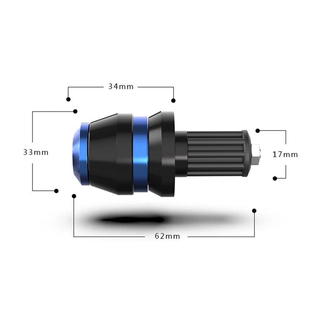 22mm 7/8" Motorcycle Handlebar Grips Bar End Caps CNC Blue
