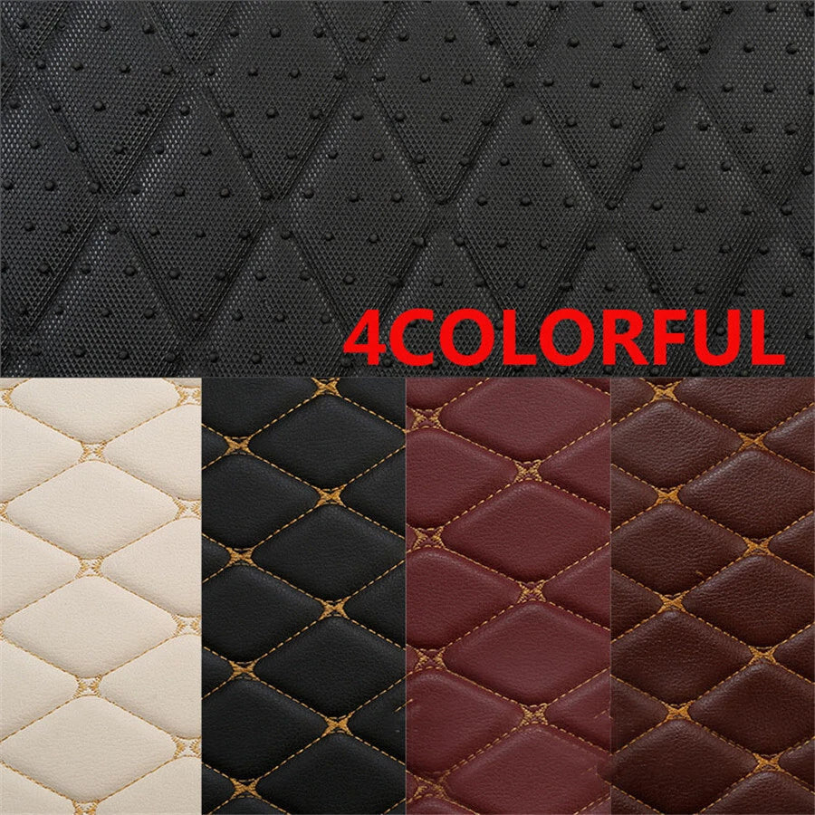 4 x PU Leather Car Floor Mats Black & Beige