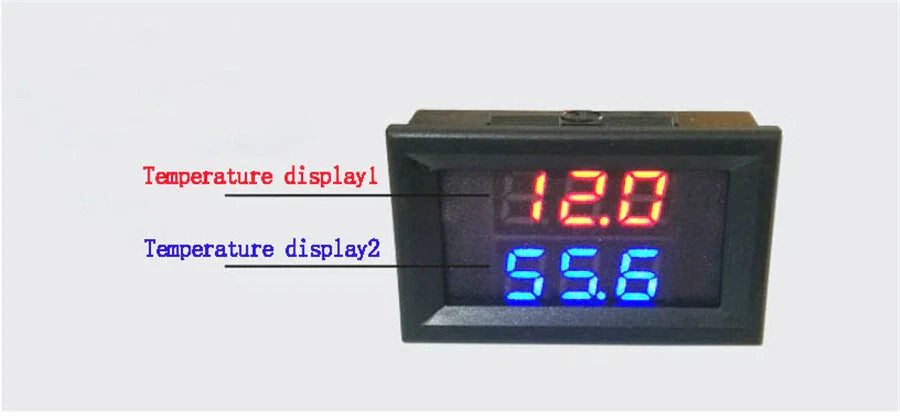 Red Blue LED Dual Digital Display Intercooler Supercharger Temp Gauge for Car