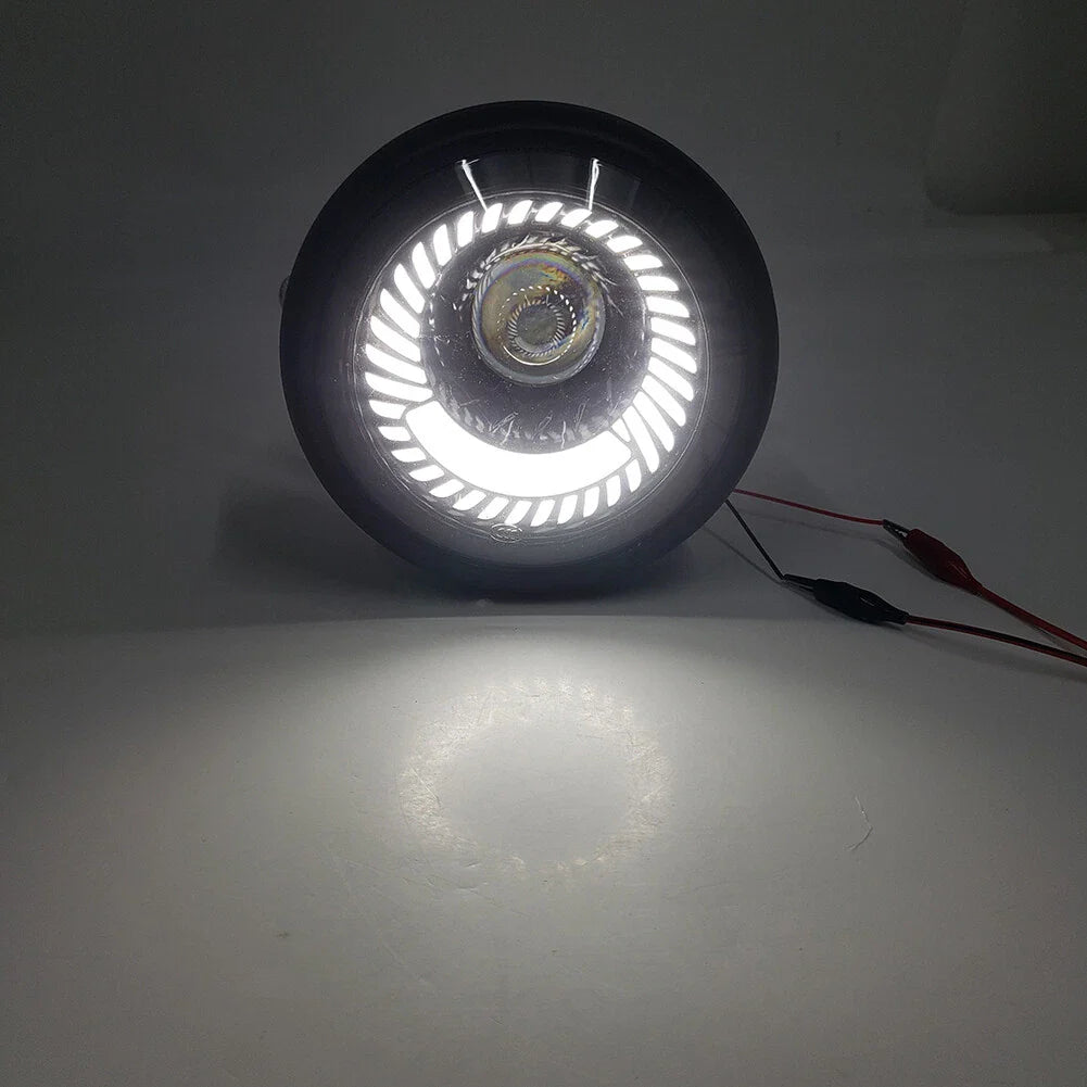 5-3/4" Switchback White LED Halo DRL Angel Eye Headlight for Motorcycle