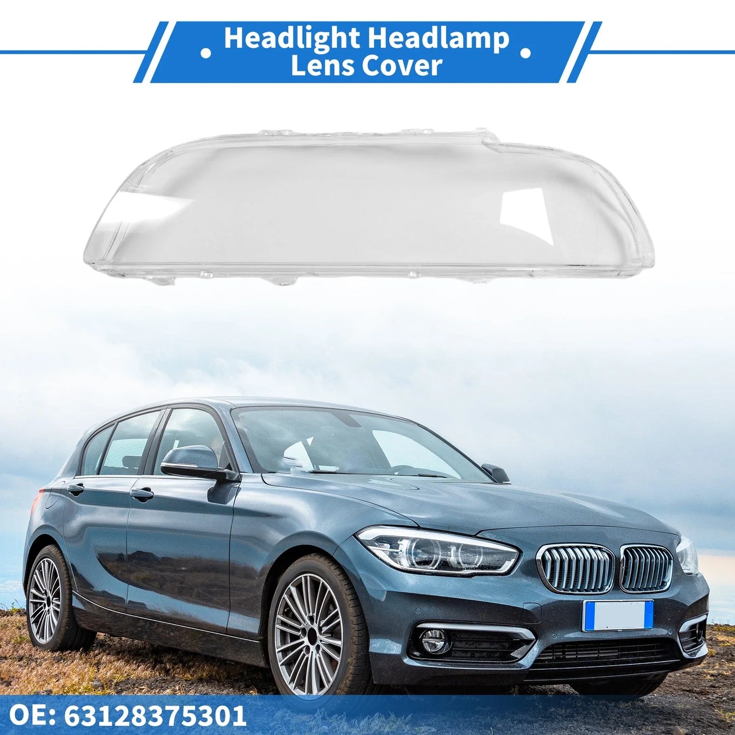 1 Pc Front Left Headlight Lens Cover for BMW 5 Series E39