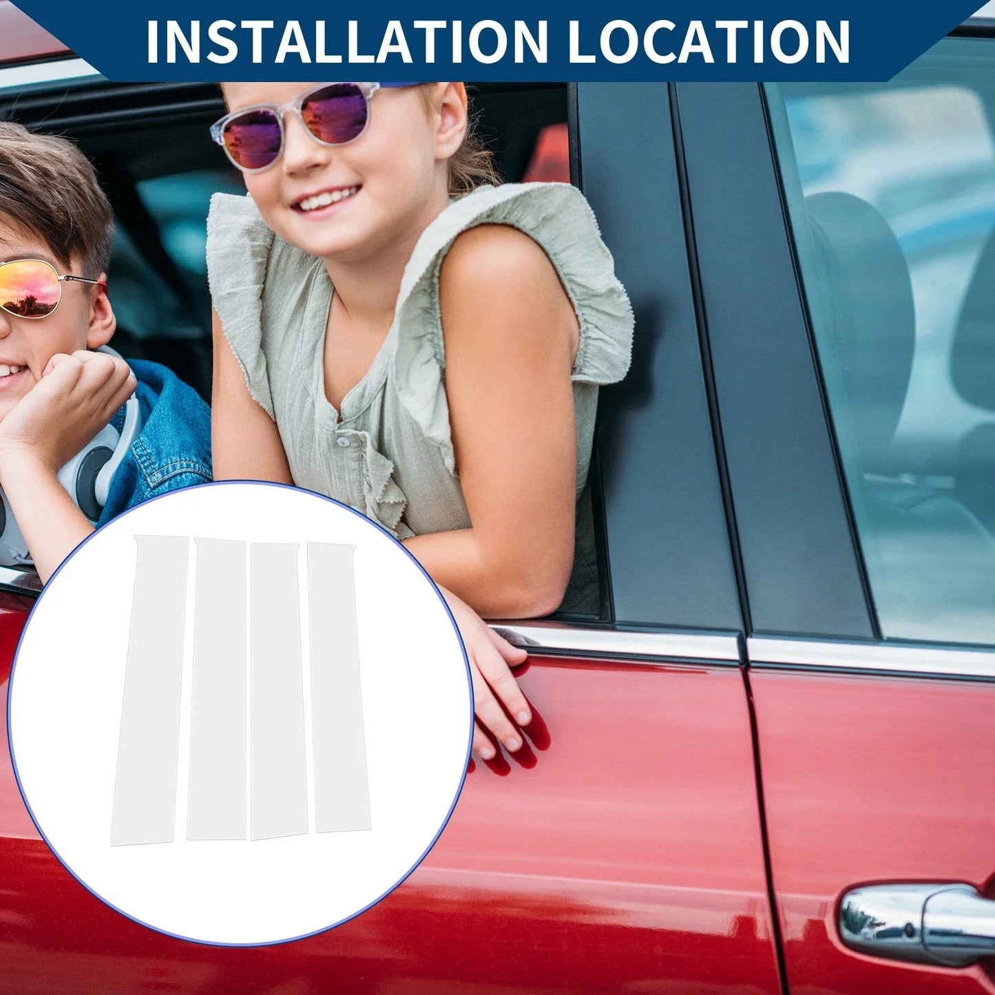 4 x Car Pillar Window Trim for Chevrolet Silverado (2014-2018) Chrome Silver Tone