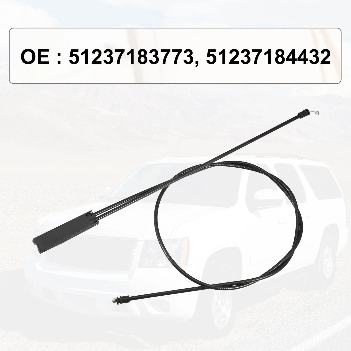 Front Hood Release Cable Door Handle Cable for BMW 328i Black