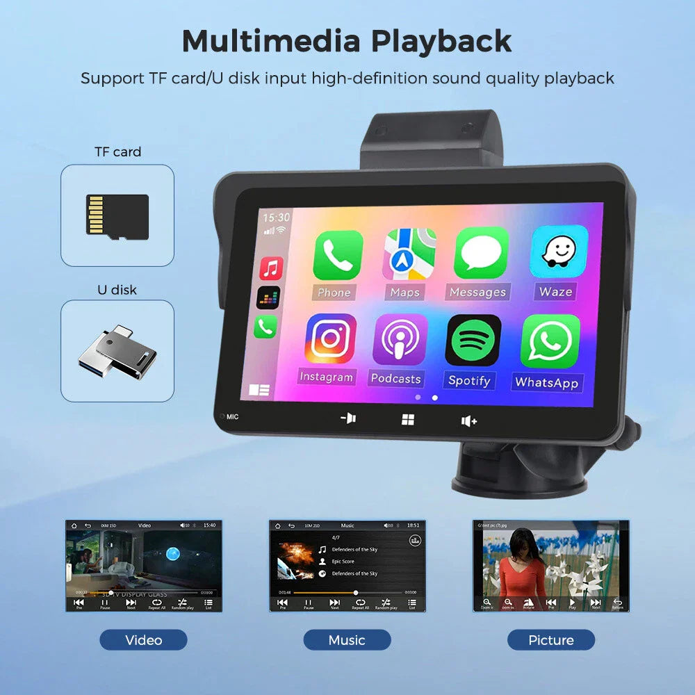 7" Touch Screen Multimedia Player for Universal Carplay (No Year Specified)