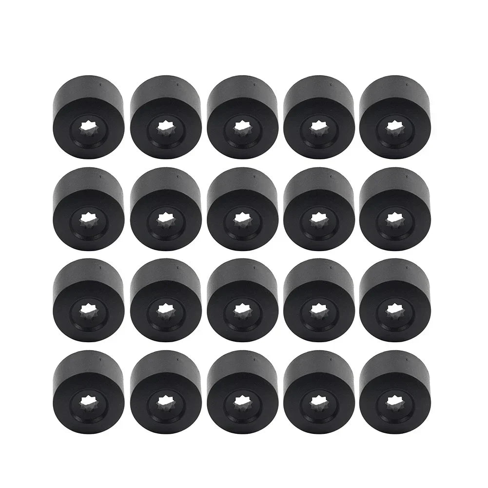 17mm Black Wheel Lug Nut Bolt Cover Caps 20Pcs for Volkswagen Golf, Passat, Beetle