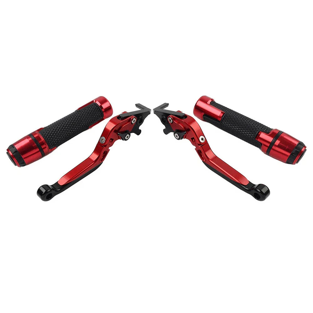 Red Extendable Brake Clutch Lever Grip Set for Suzuki GSXR600 GSXR1000