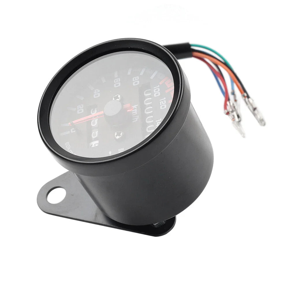 Mini Speedometer Odometer Gauge w/ Indicator Light for Motorcycle (12V)