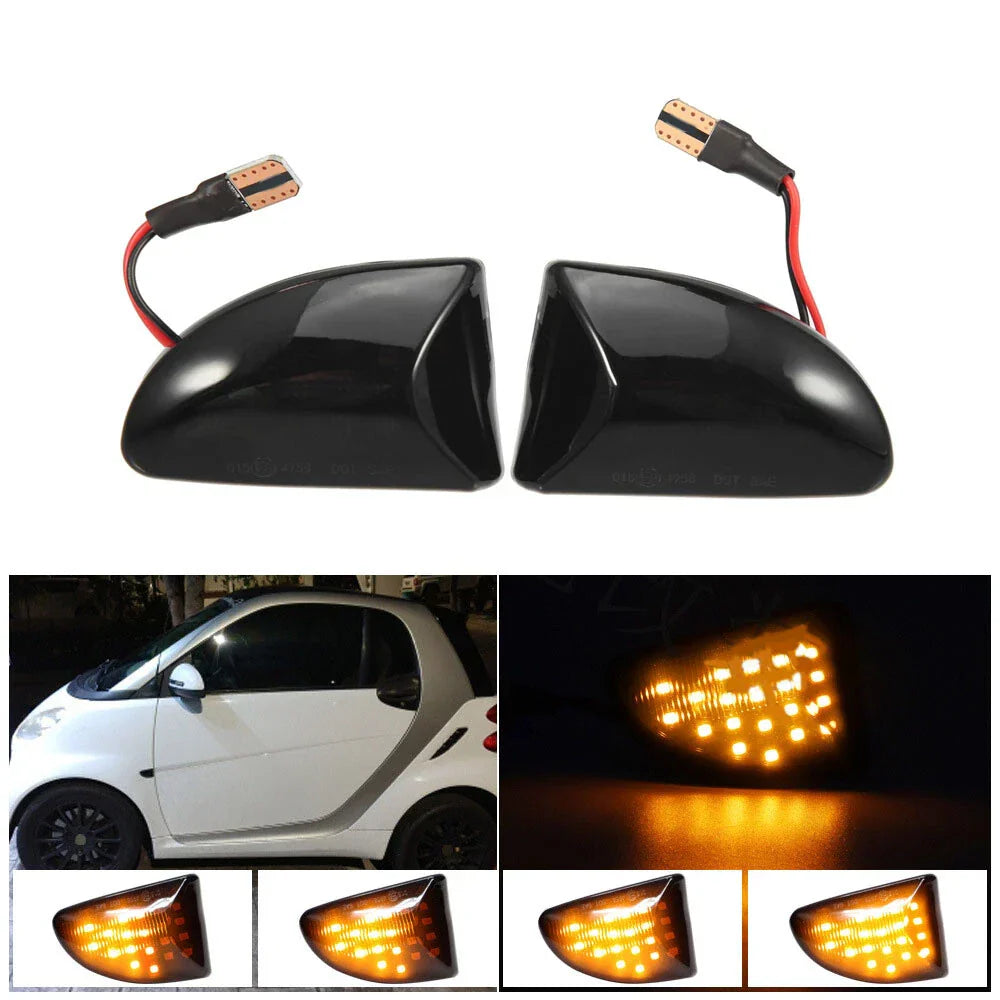 Smoke Lens LED Turn Signal Side Marker Light for Smart Fortwo (2007-2014)