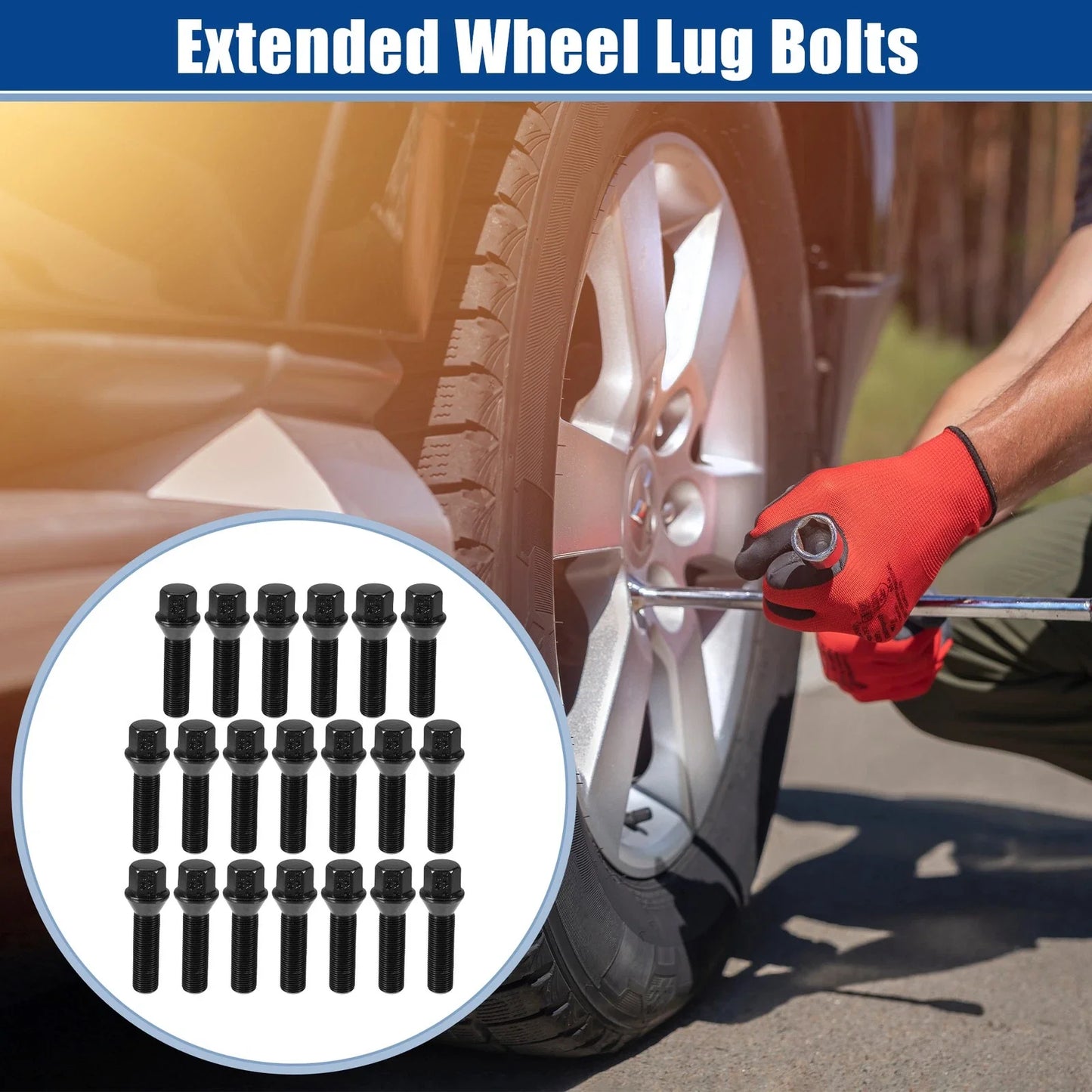 20 x M14x1.25 Wheel Lug Bolts Conical Seat 45mm Shank for BMW