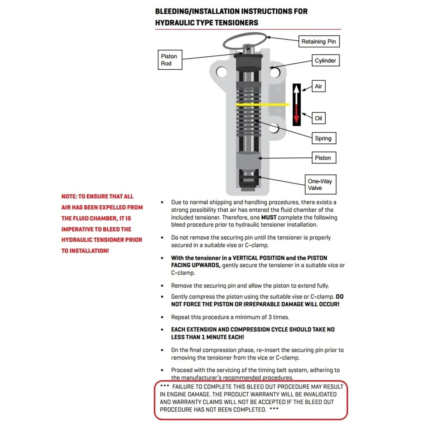 Hydraulic Timing Belt Tensioner for Toyota 1HZ 4.2L HZJ75 HZJ78 HZJ79 5/98-06