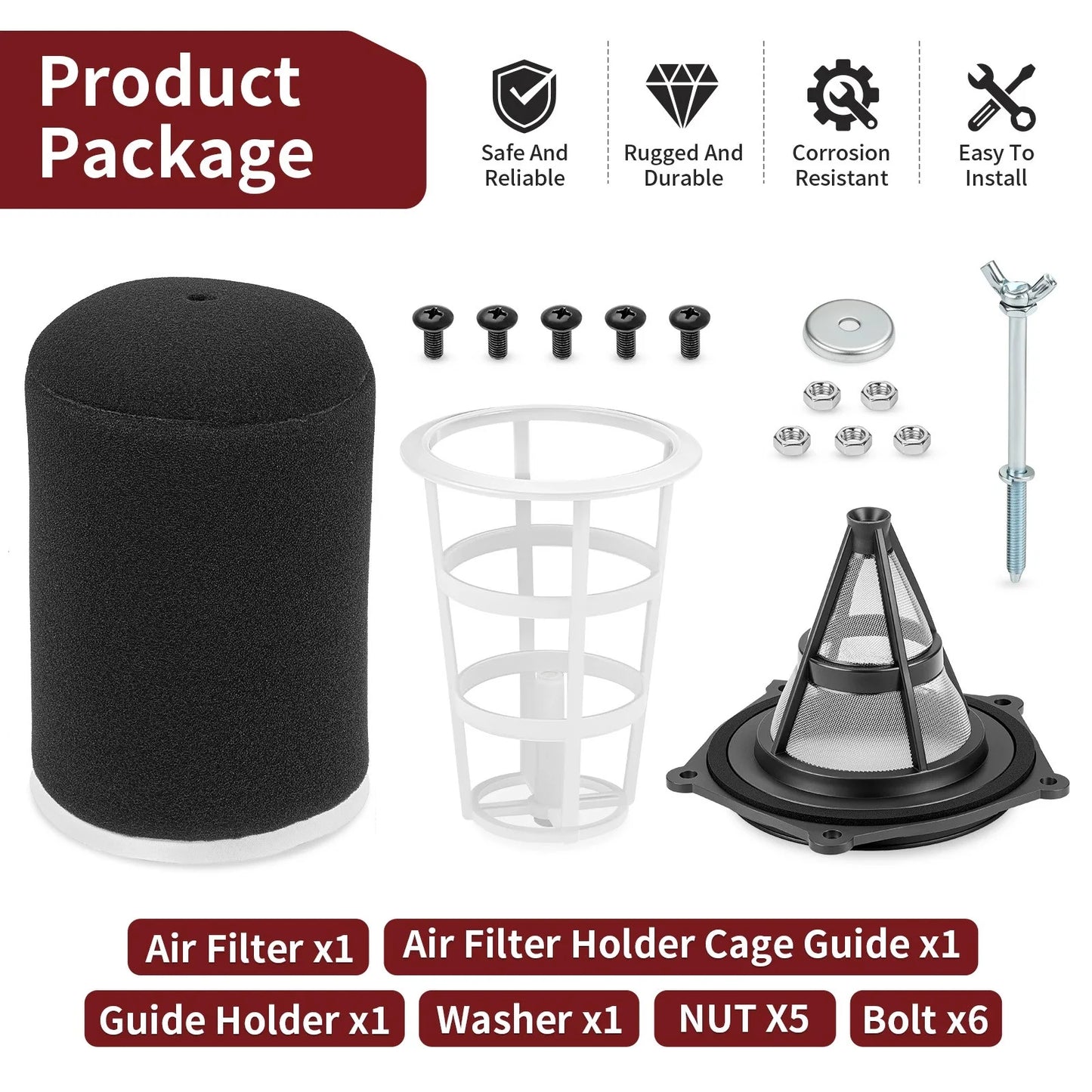 Air Filter + Cage Guide Holder for Yamaha YFZ450 YFZ450R YFZ450RSE (2009–2011)