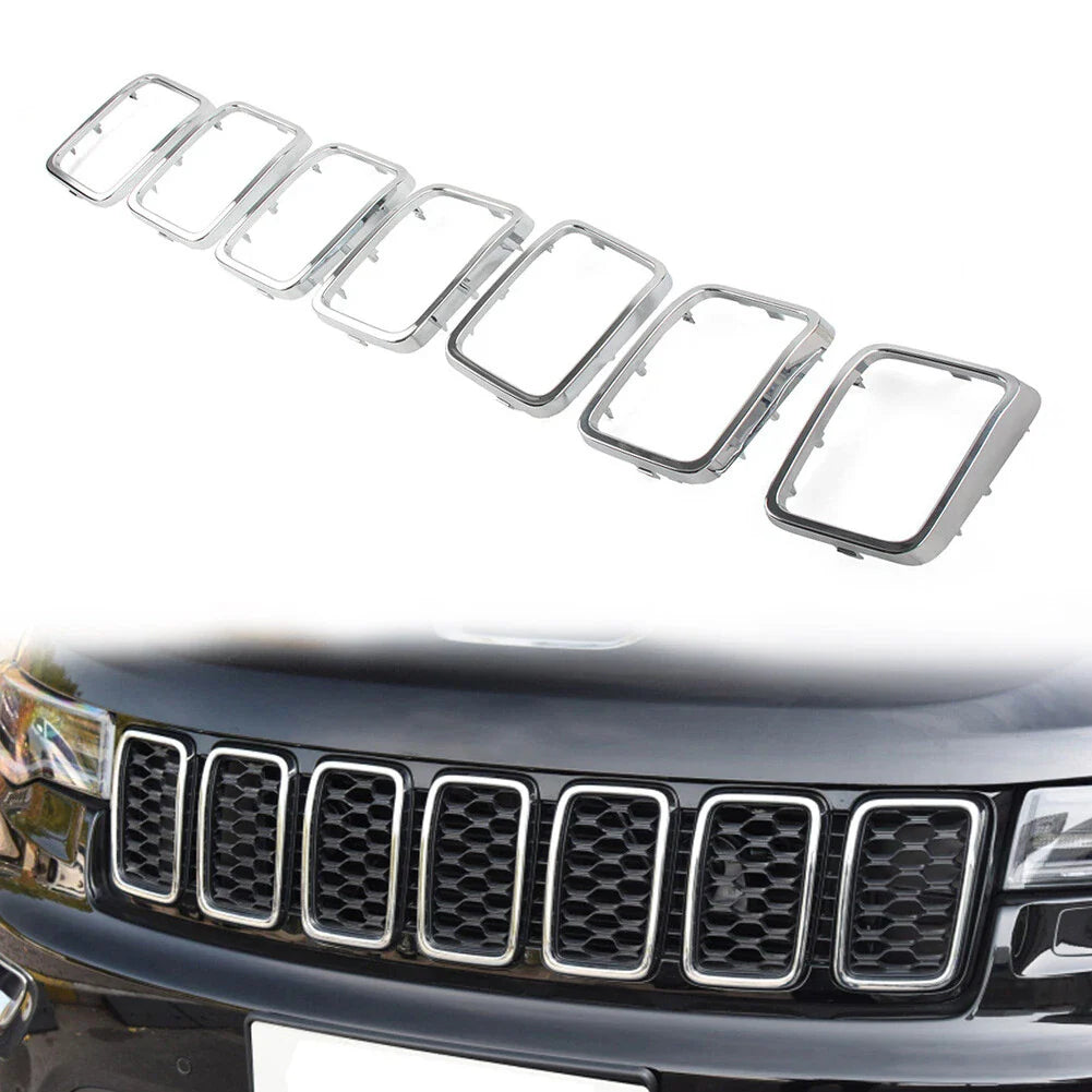 7x Front Grille Cover Inserts for Jeep Grand Cherokee (2017-2021)