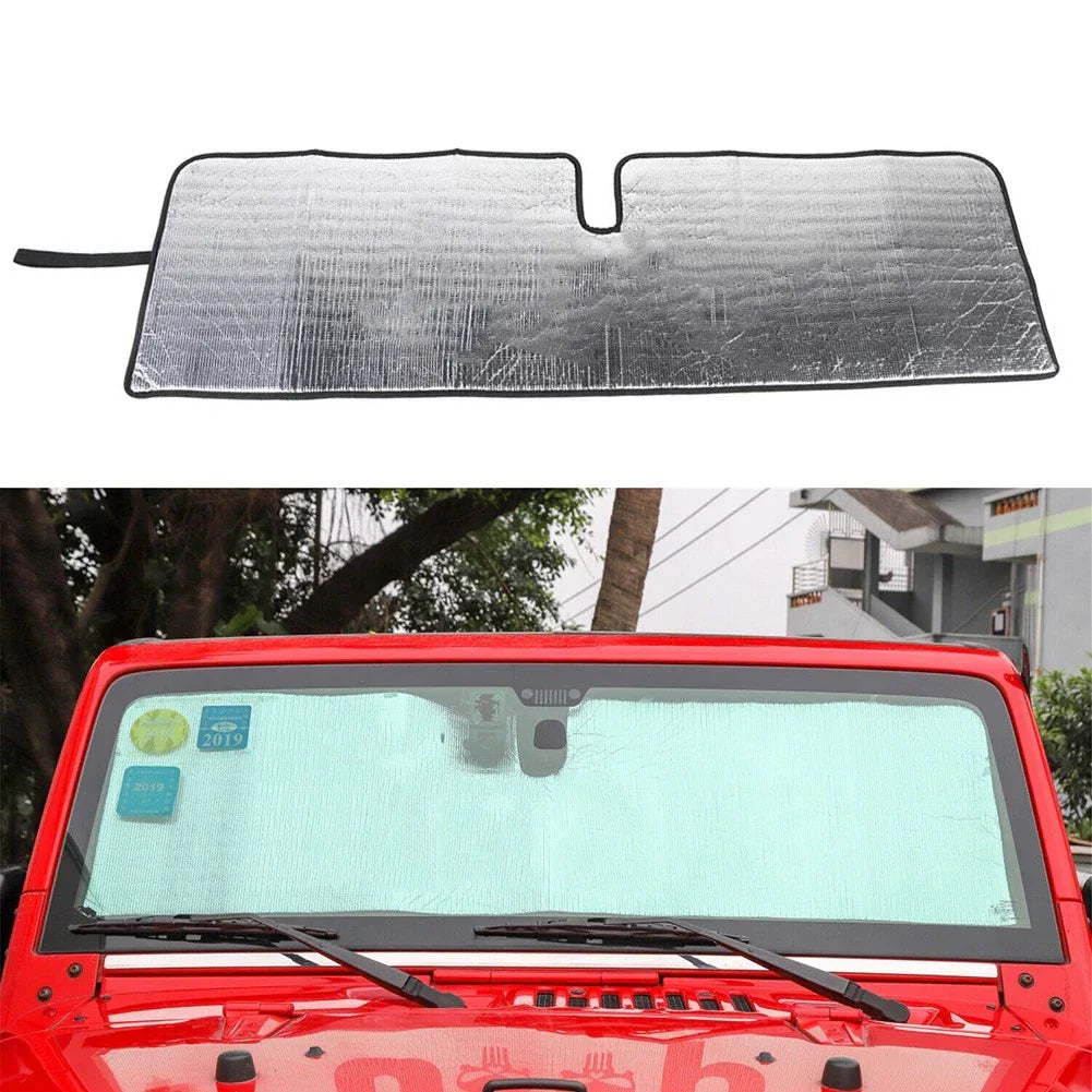 Sunshade 2/4-Door Windscreen Windshield UV Aluminum Foil for Jeep (2007-2018)