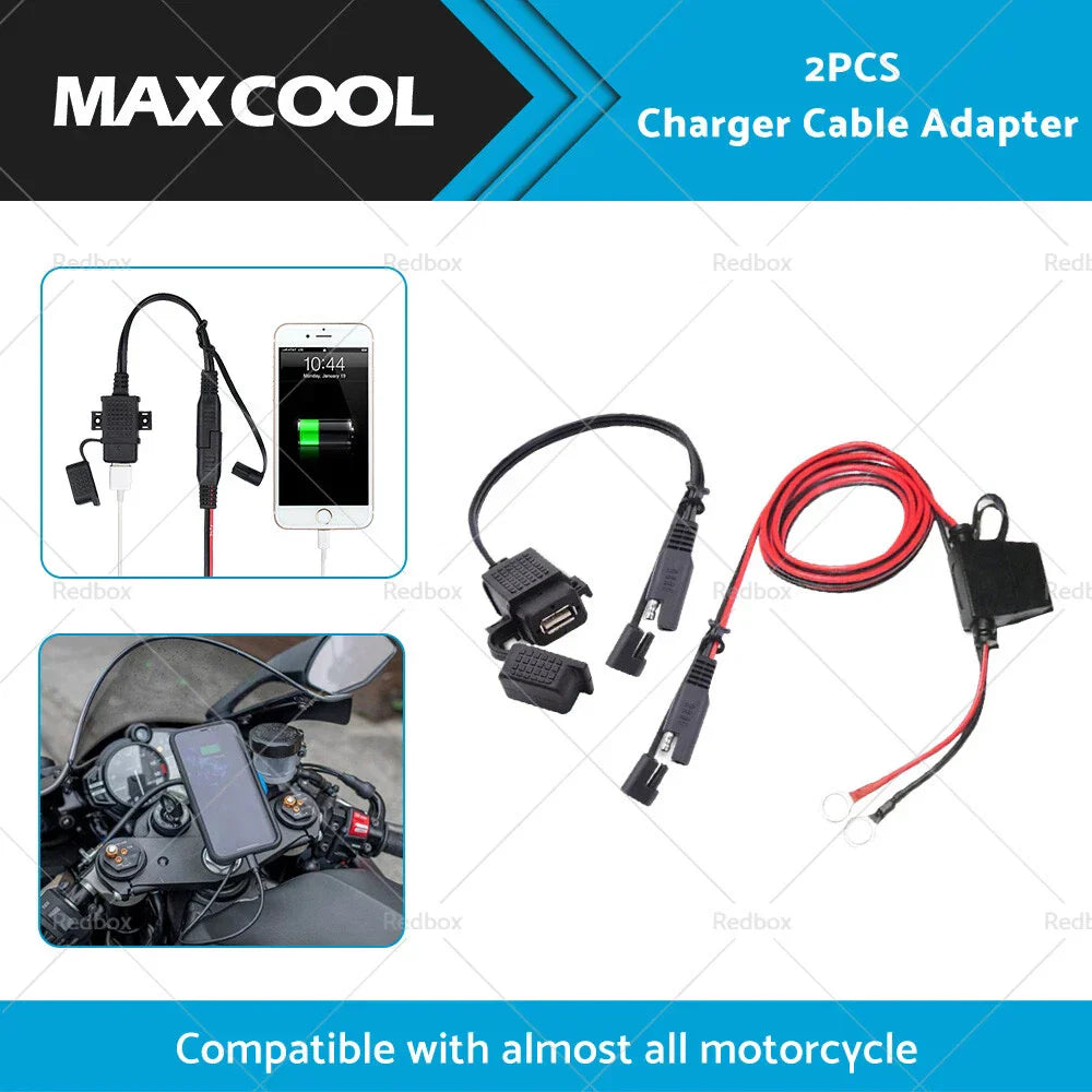 SAE to USB Charger Cable Adapter Waterproof for Motorcycle GPS Phone