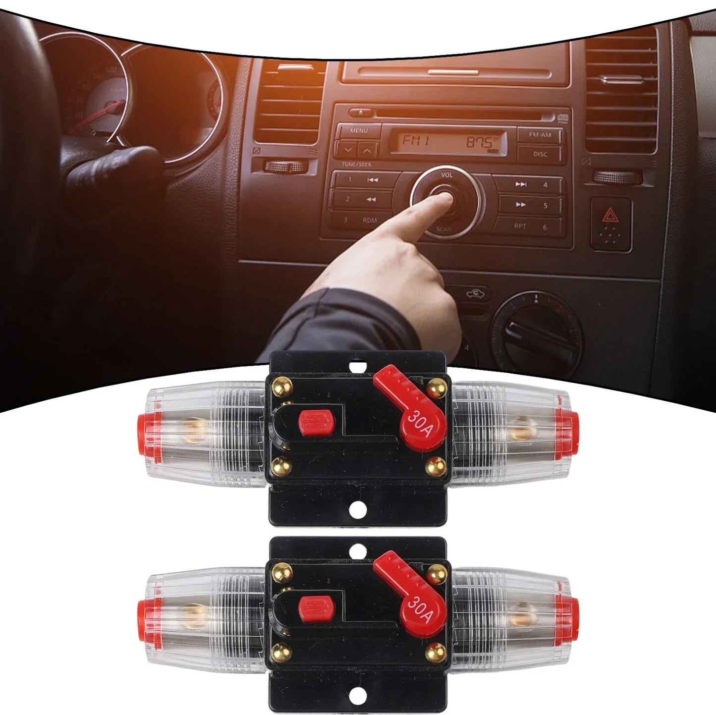 2 x Circuit Breaker 30A Resettable Fuse for Car & Marine Applications