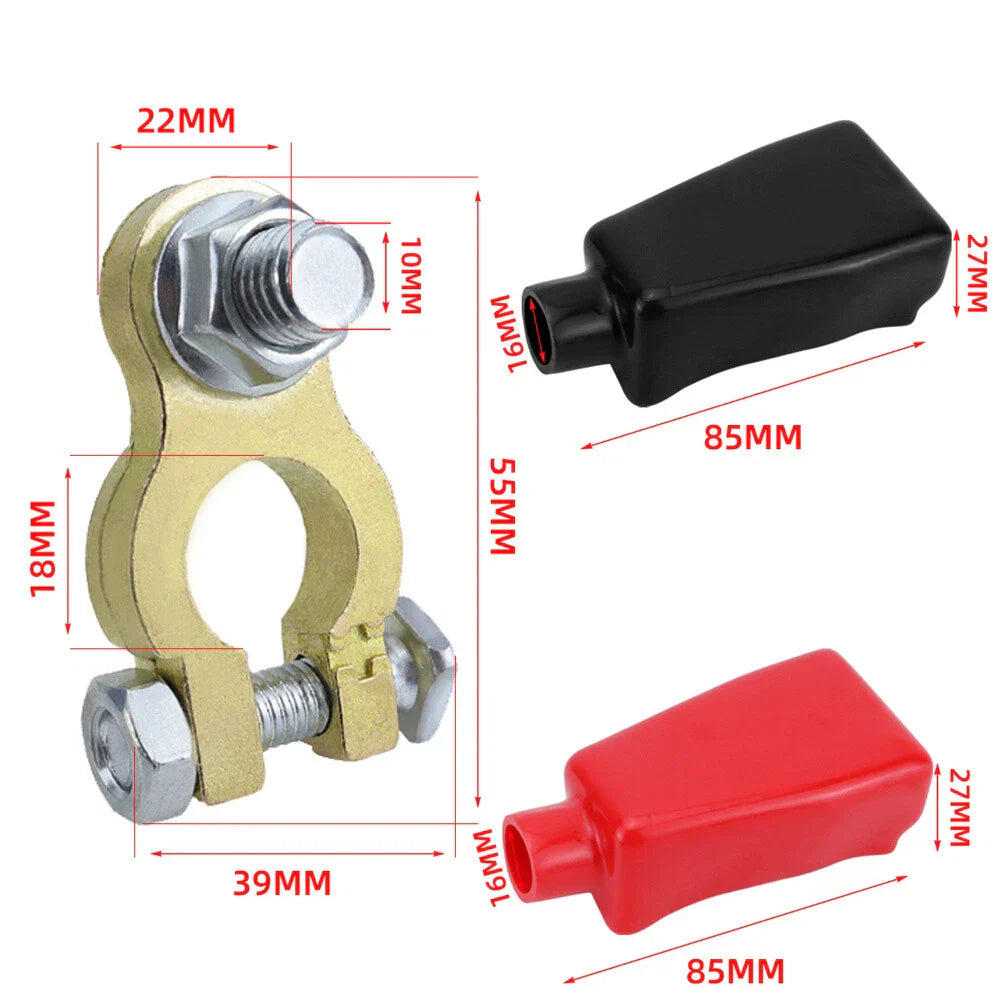 Copper Battery Terminal Connectors Kit for Car, Marine, Boat, Truck, RV