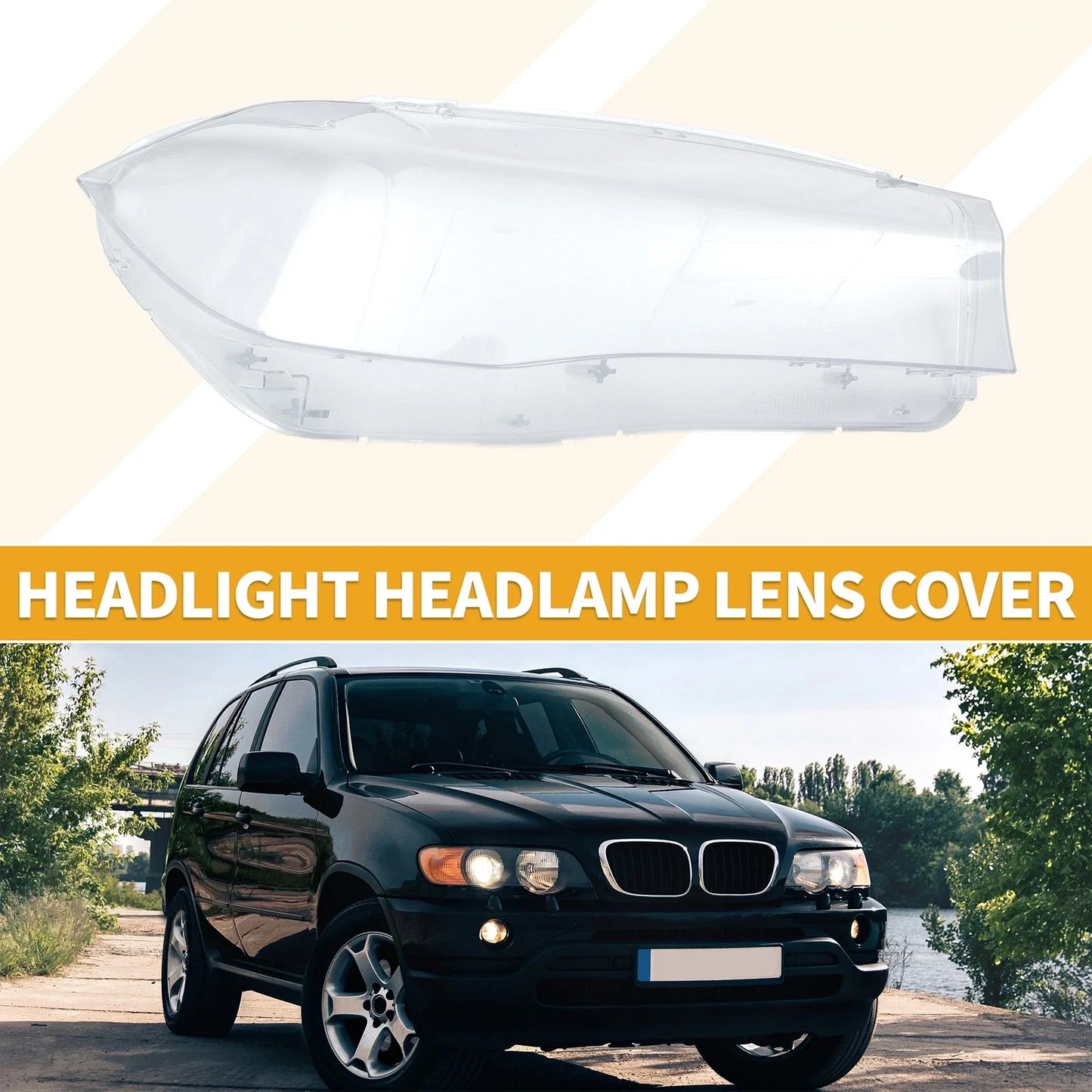 1 Pc Front Right Headlight Lens Cover for BMW X5 (2014-2018) Clear