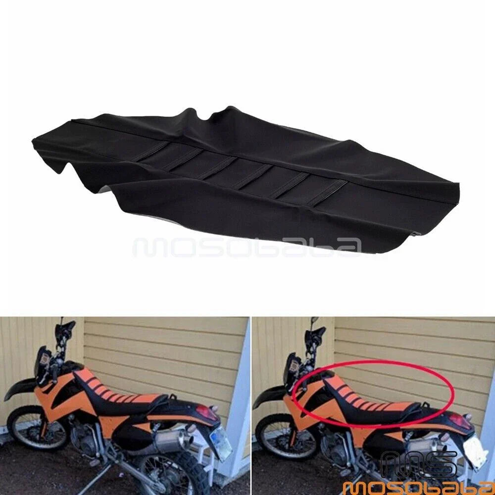 Ribbed Gripper Seat Cover for Honda Suzuki Yamaha Off Road Dirt Bike Universal