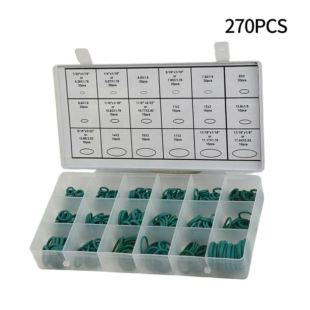 O-Ring Kit 270Pcs 18 Sizes for Car A/C System Compressor