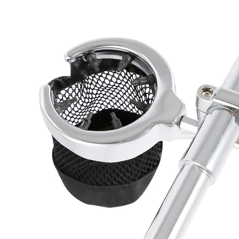 Handlebar Cup Holder for Harley Universal Metal Drink Mesh Basket